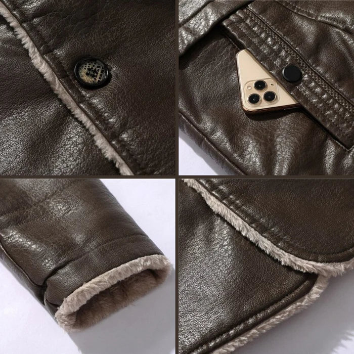 Tyson parka in pelle – giacca invernale da uomo con fodera in pile