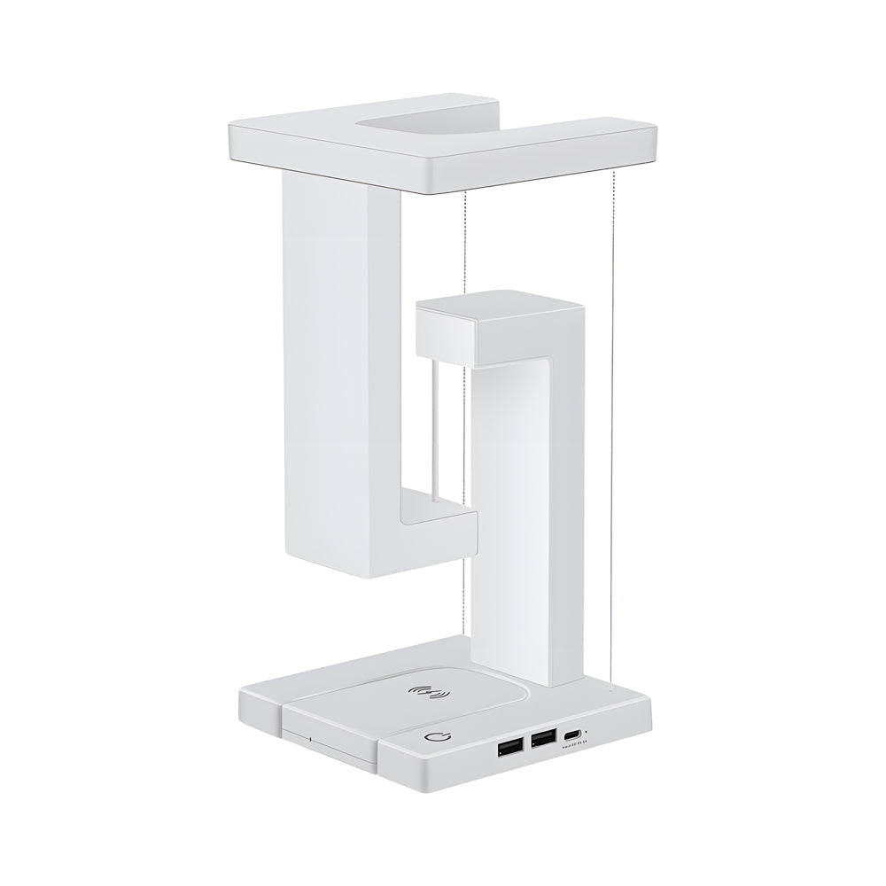 GlowGenie - Lampada da tavolo anti-gravità sospesa con ricarica wireless e illuminazione LED