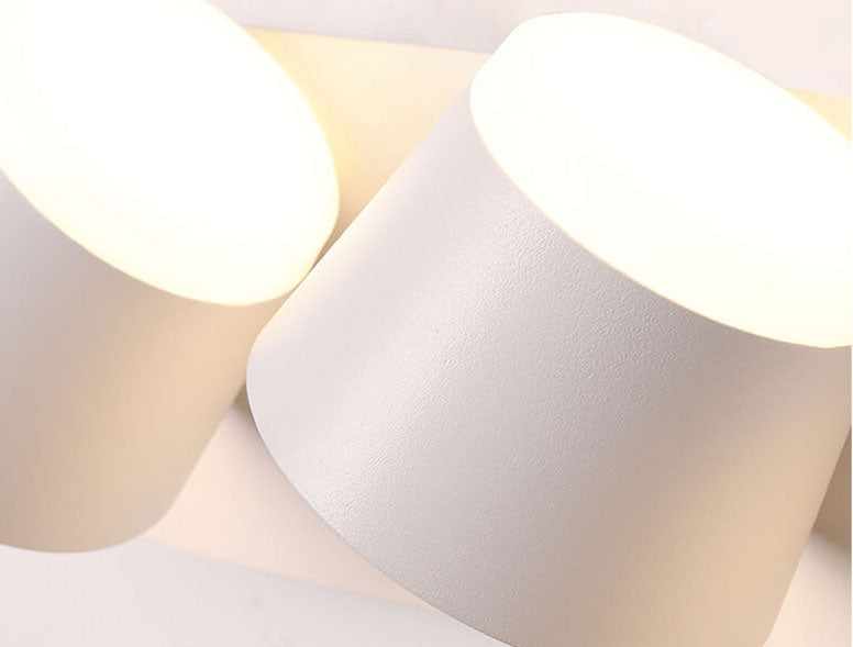 Nordic drejelig cylindrisk skærm LED-væglampe 1/2/3 flammer