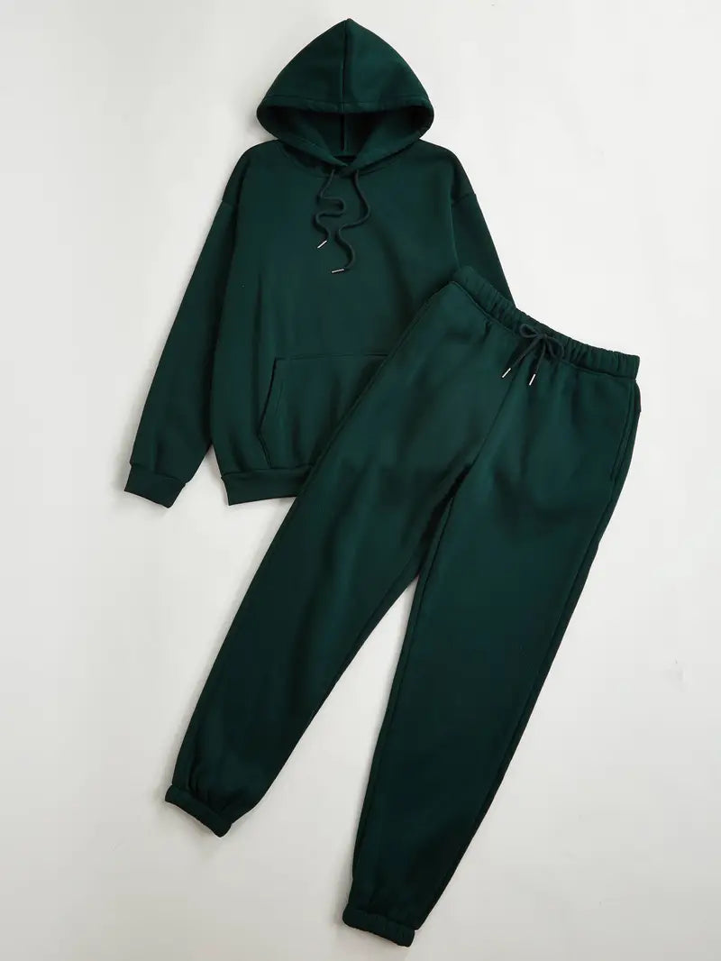Sweat à capuche décontracté deux pièces et pantalon - Quincee