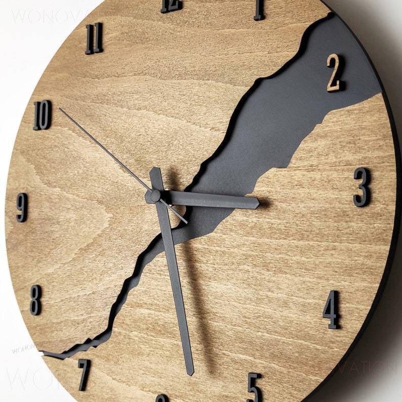 Nuvoro – Holz-Wanduhr Minimalistisches Design – Moderne Wohndekoration