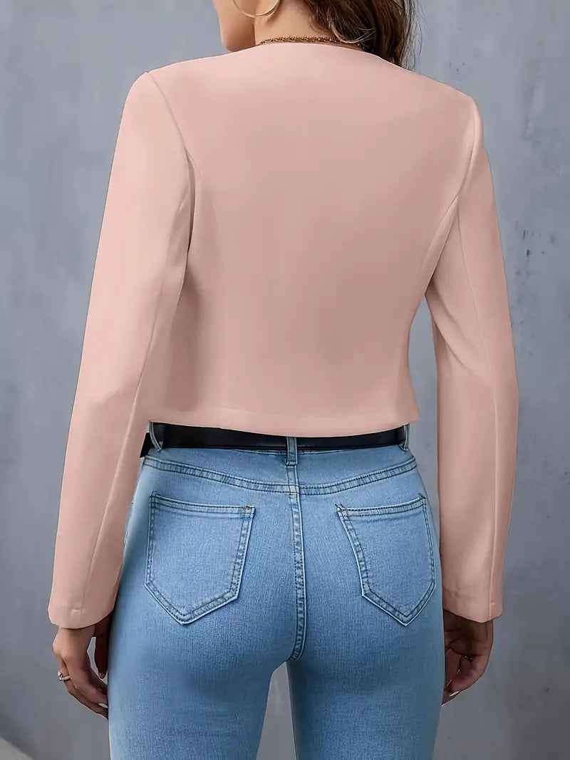 Jednobarevný dámský crop blazer - Naira