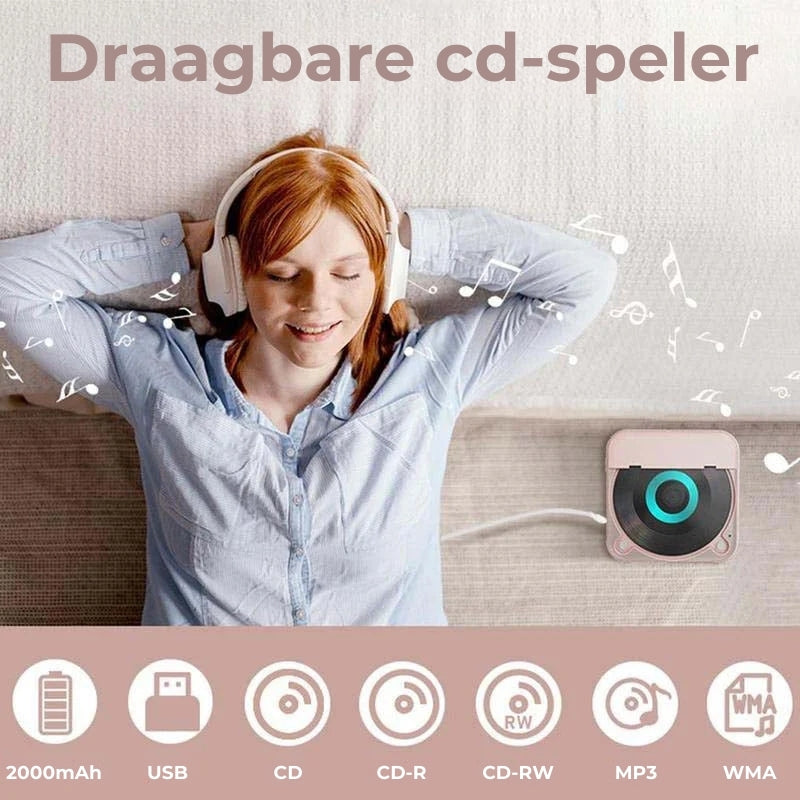 Tragbarer CD-Player – Bluetooth 5.3 mit Wiederaufladbarem Akku