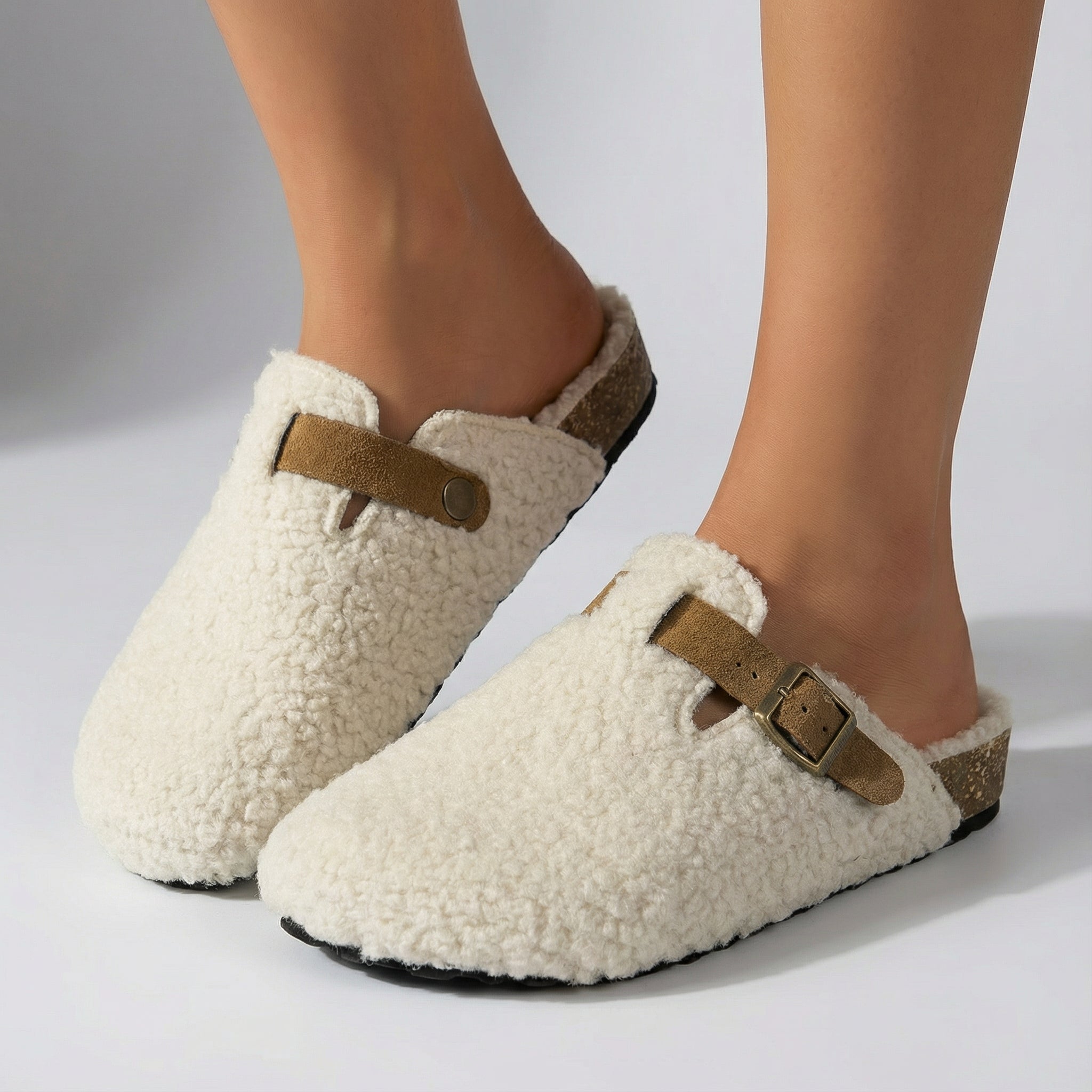 Pantofole da donna – Morbido materiale in lana d'agnello, suola antiscivolo e vestibilità comoda