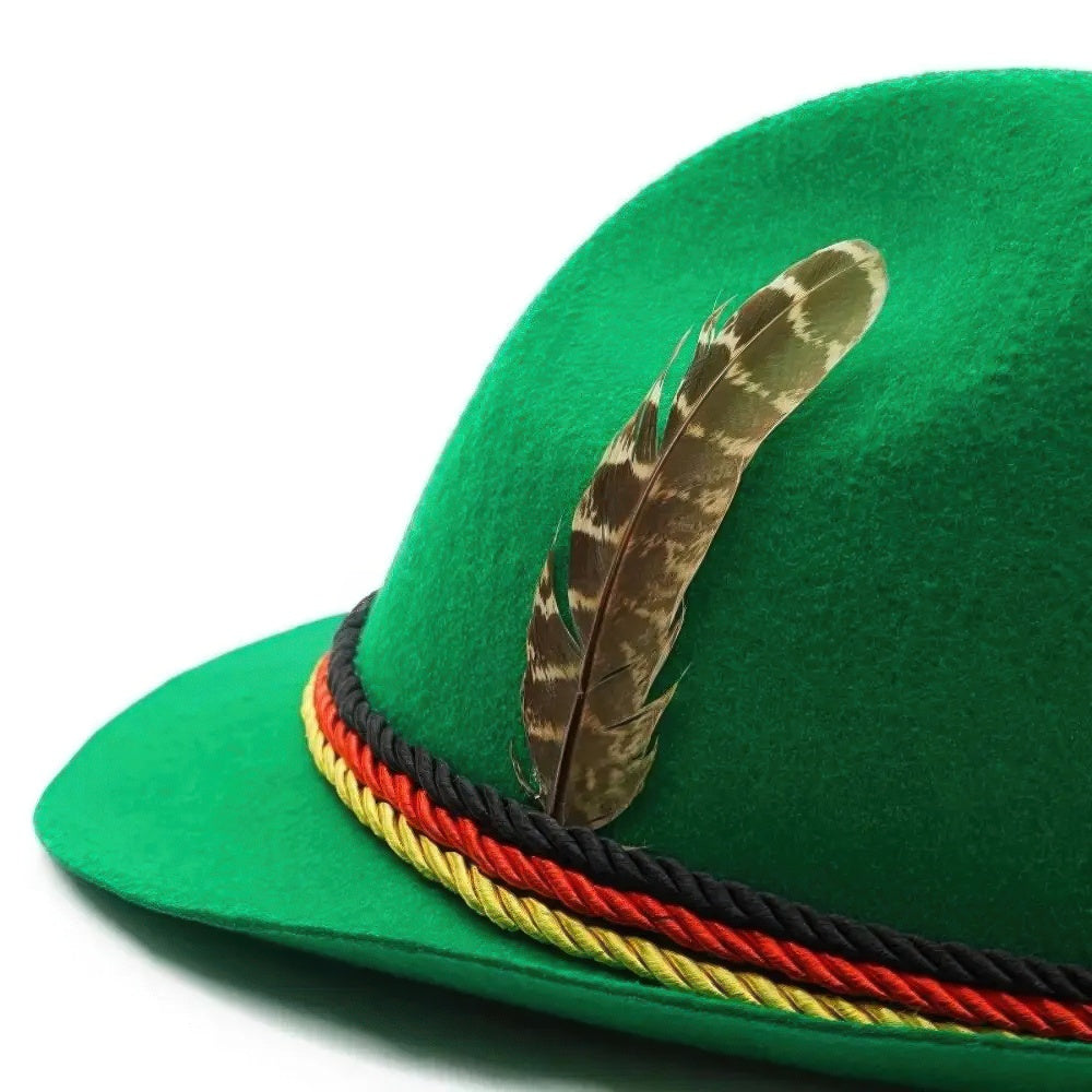 Bolendo Oktoberfesthut - Klassisches Design mit bunten Federn für festliches Flair