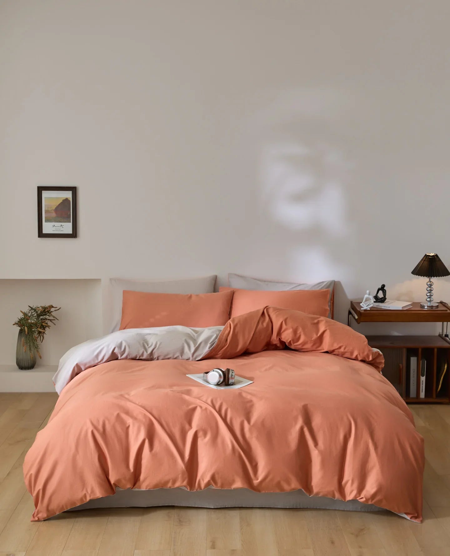 3-teiliges Bettwäscheset aus 100 % ägyptischer Baumwolle, bestehend aus einem Bettbezug und zwei Kissenbezügen, 150 x 200 cm / 220 x 220 cm, erhältlich in den Größen Einzelbett/Doppelbett, Queensize und Kingsize. 11