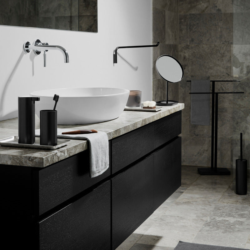 Sanvaro – Toilettenbürste aus titanbeschichtetem Stahl, schwarz