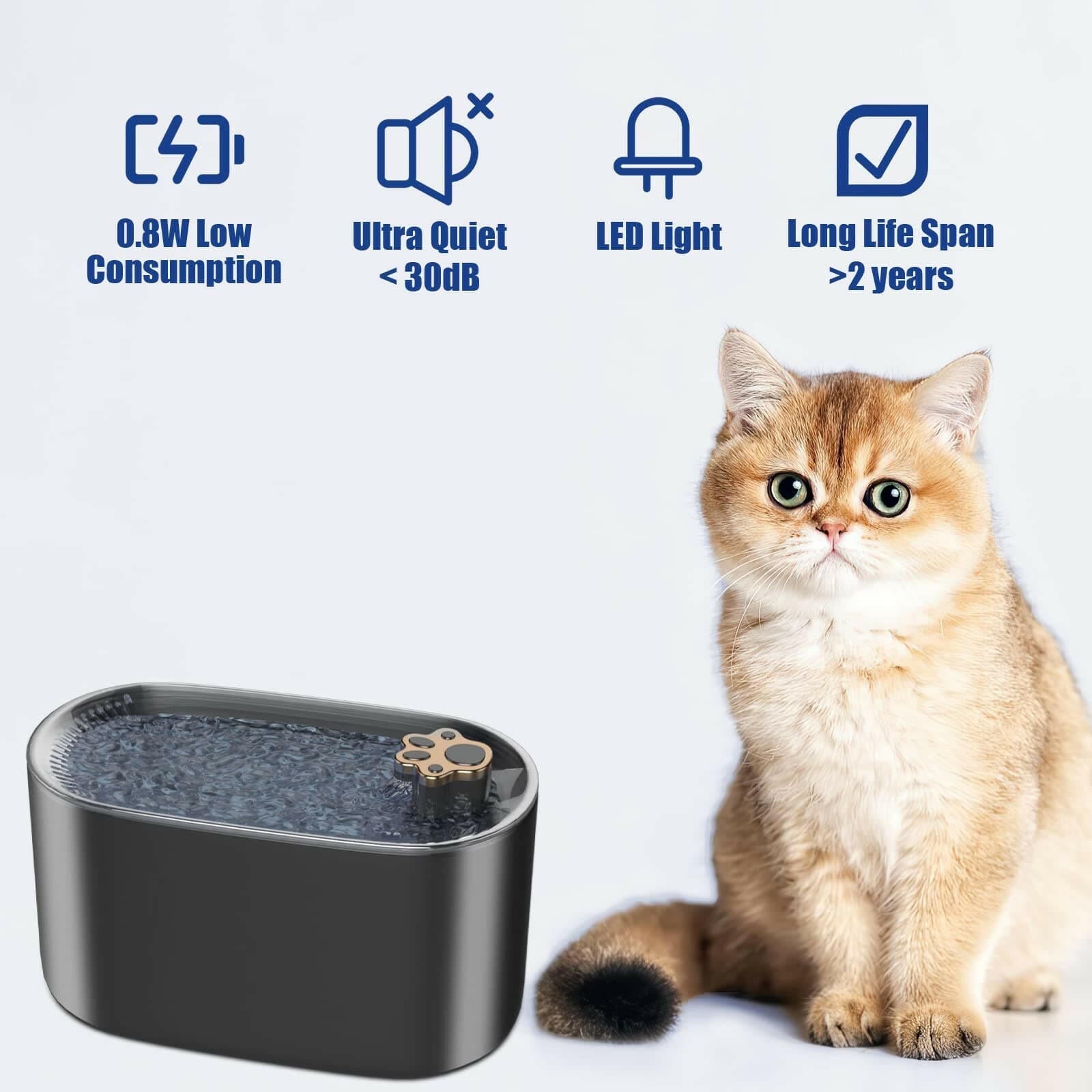 Bolendo Pet Ultra-leiser Wasserspender mit LED-Beleuchtung Wasserfontäne