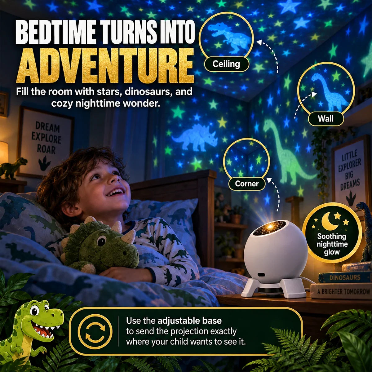 360° Dinosaur Star Projector – Turn Bedtime Into an Adventure 0