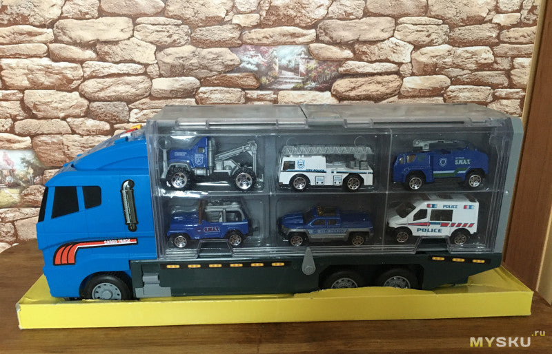 BuildMaster – Bygge-legetøjsvognsæt med tipvogn, kran og gravemaskine