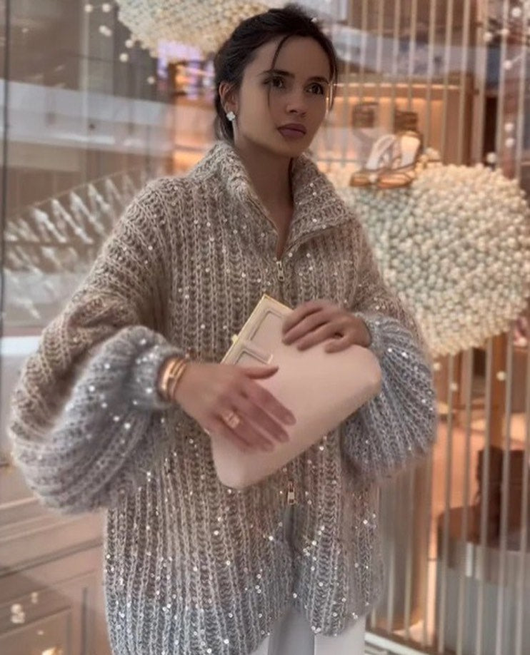 Alyssa cardigan | Cardigan luxueux avec strass en 8 couleurs