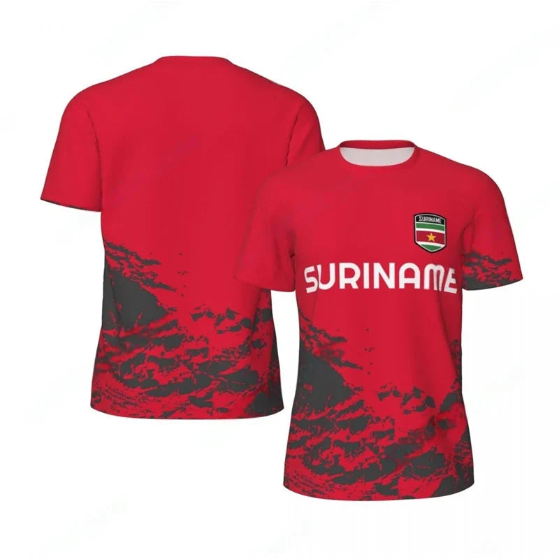 3D Suriname Vlag Voetbal T-shirt voor Mannen, Sneldrogend en Casual Stijl 10