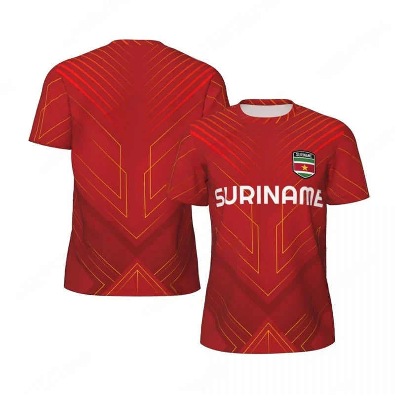 3D Suriname Vlag Voetbal T-shirt voor Mannen, Sneldrogend en Casual Stijl 11