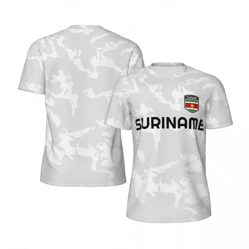 3D Suriname Vlag Voetbal T-shirt voor Mannen, Sneldrogend en Casual Stijl 4