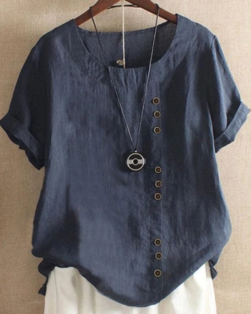 Bolendo Kurzärmeliges Sommer-Sweatshirt in Uni-Farbe