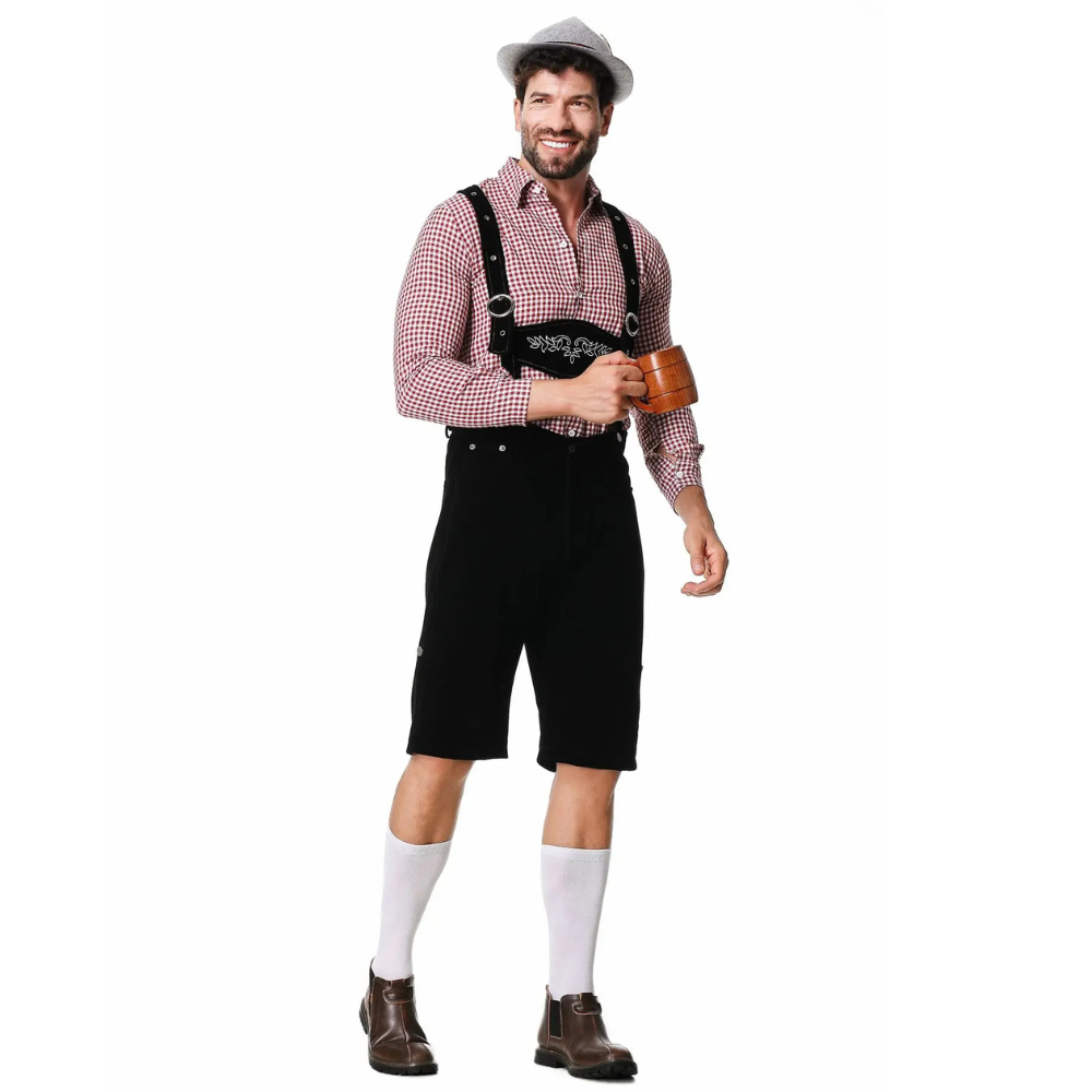 Bolendo Lederhosen Oktoberfest Kostüm für Herren – Dreiteiliges Set
