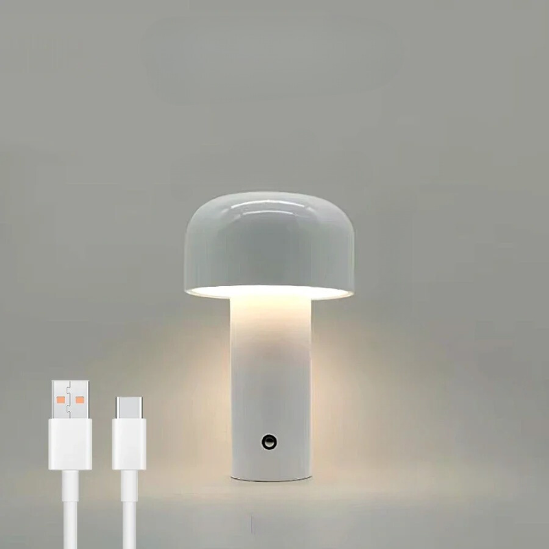 Nabíjateľná LED stolná lampa v tvare huby