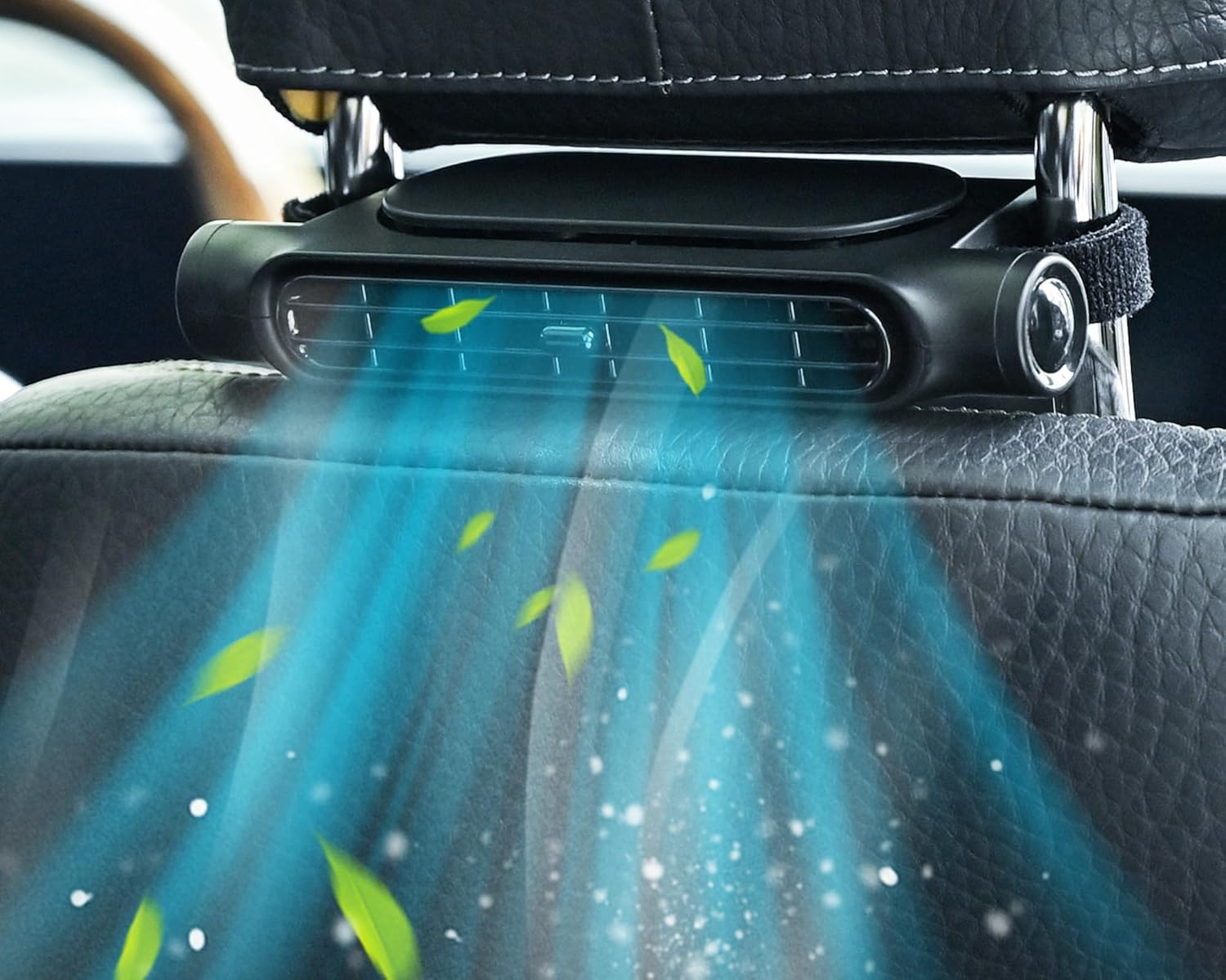 3 Geschwindigkeiten USB Auto Kühlventilator & Kopfstützenhalter – AutoBreeze 6