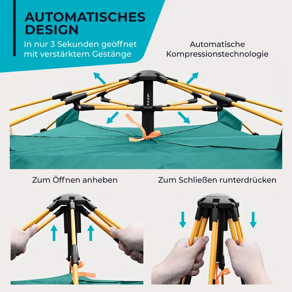 10 sekunden zelt 3 Sekunden-Zelt
