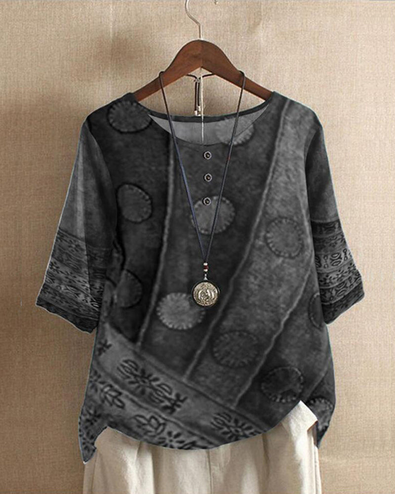 Gretta - vintage top s boho potiskem