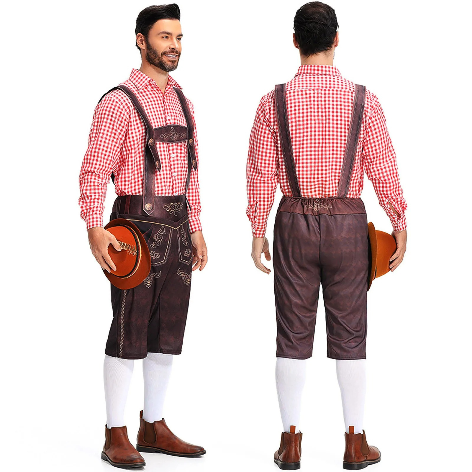 AlpenHo – Pantalon en cuir traditionnel pour enfants avec chemise et broderie