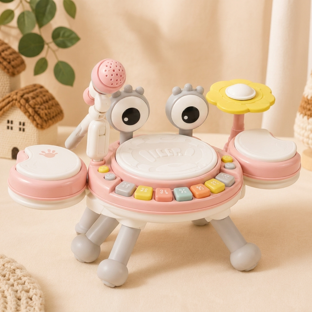 4-in-1 muzikaal speelgoed voor kinderen – piano, xylofoon, drum en microfoon 1