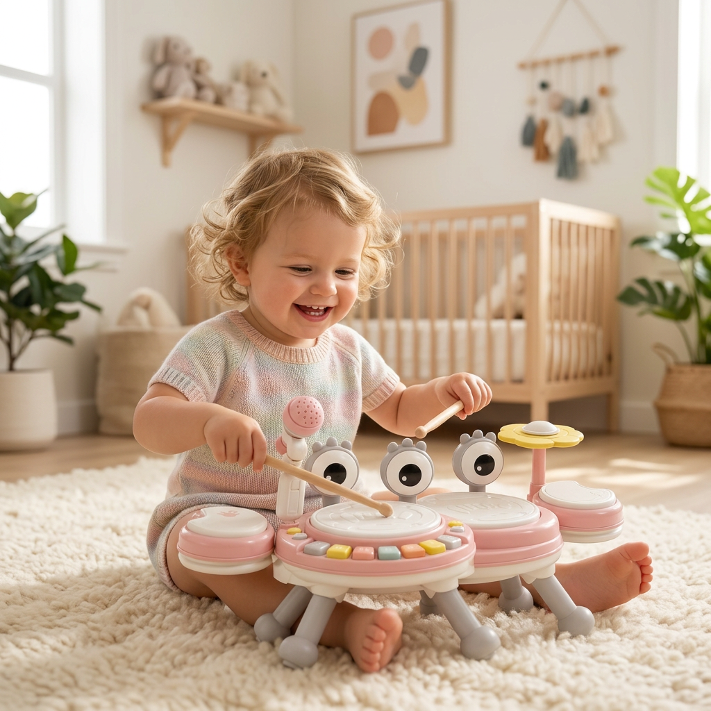 4-in-1 muzikaal speelgoed voor kinderen – piano, xylofoon, drum en microfoon 3