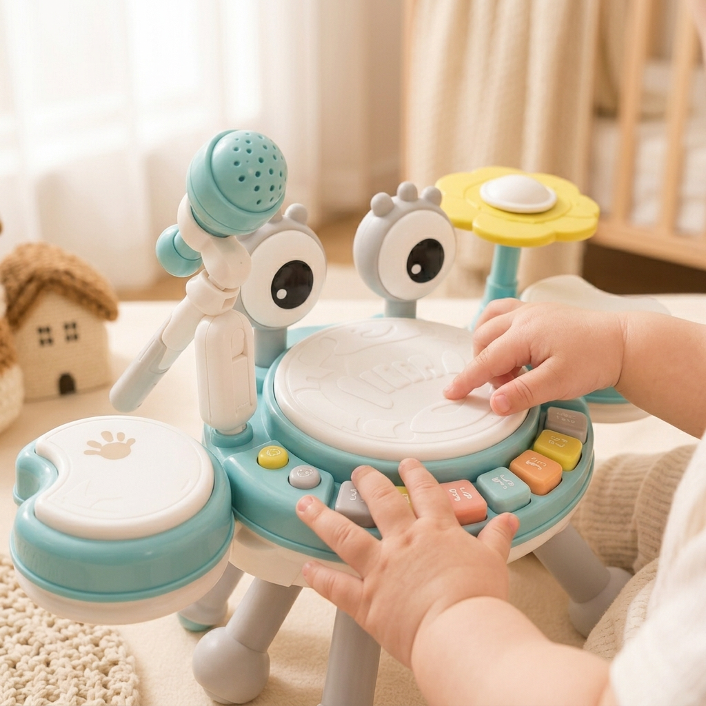 4-in-1 muzikaal speelgoed voor kinderen – piano, xylofoon, drum en microfoon 4