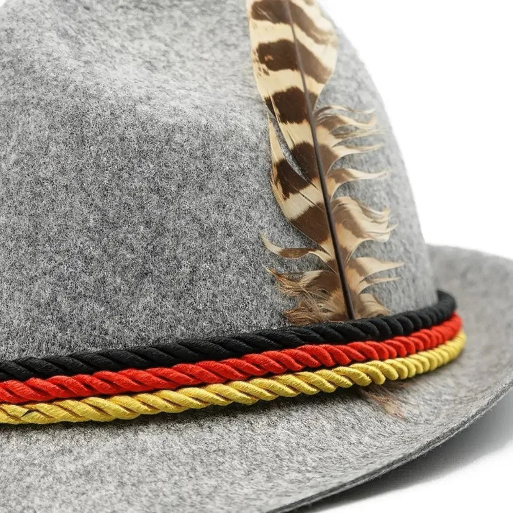 Bolendo Oktoberfesthut - Klassisches Design mit bunten Federn für festliches Flair