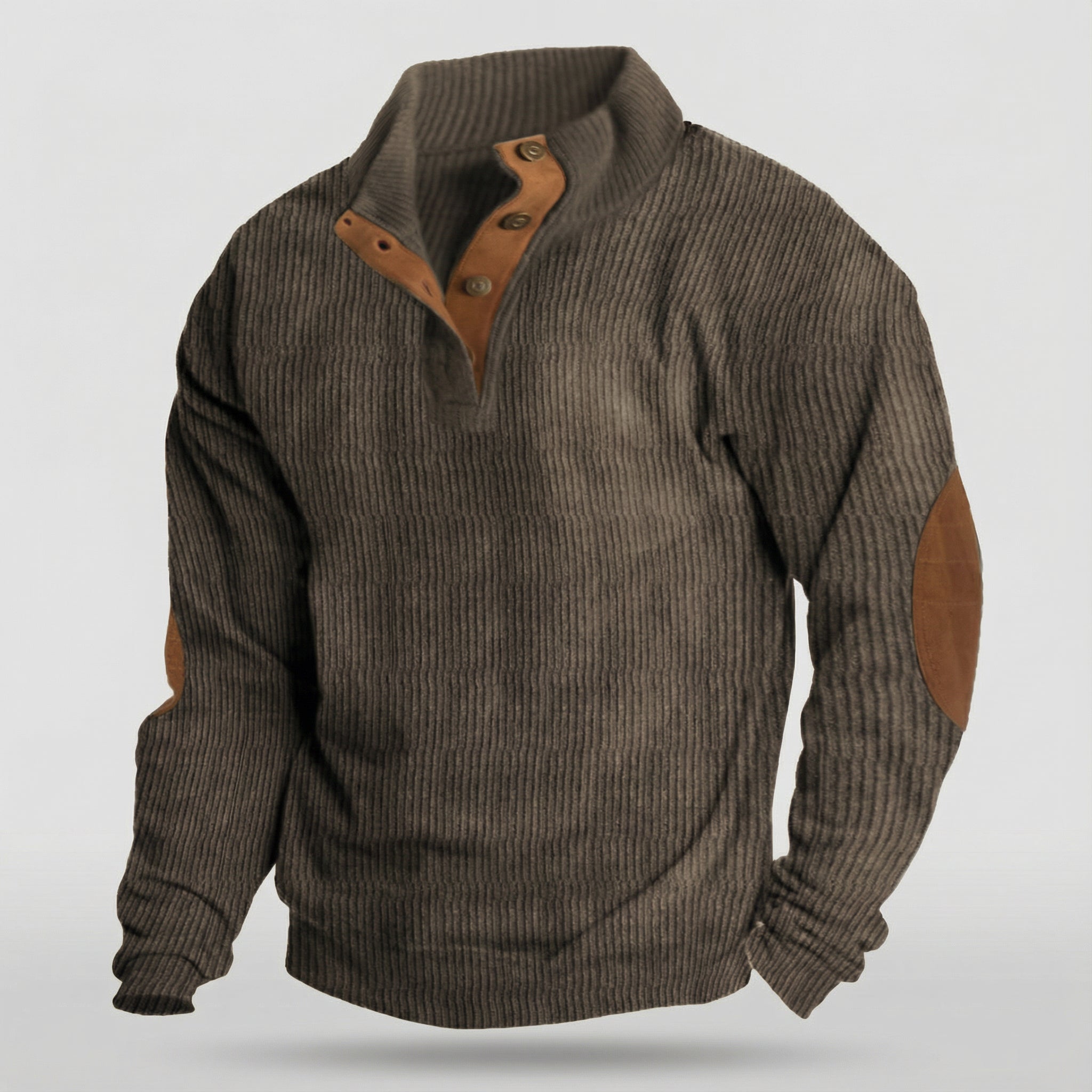 Pull-over de plein air pour hommes – Tricot structuré, matériau robuste et coupe confortable