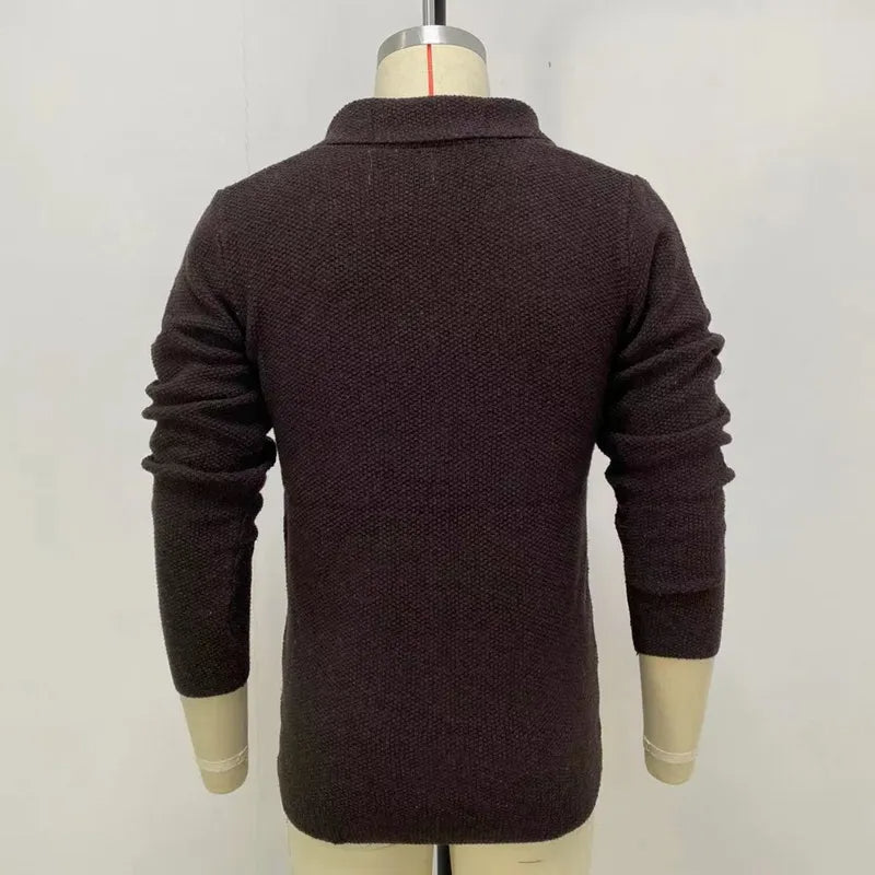 Stylový ležérní svetr na knoflíky pro muže - Kristo