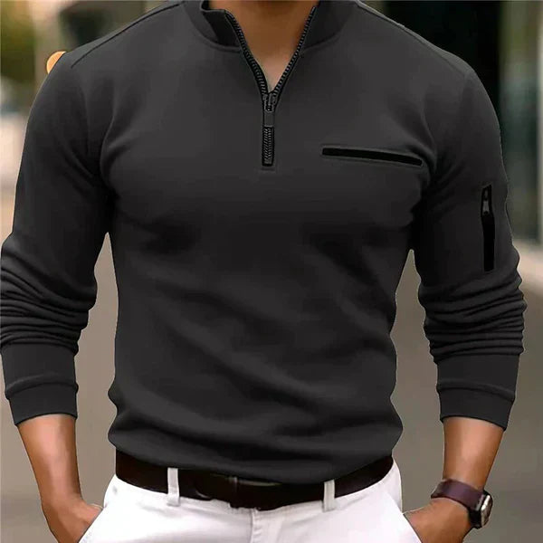 Klassischer Pullover mit Reißverschluss für Männer - Rowana
