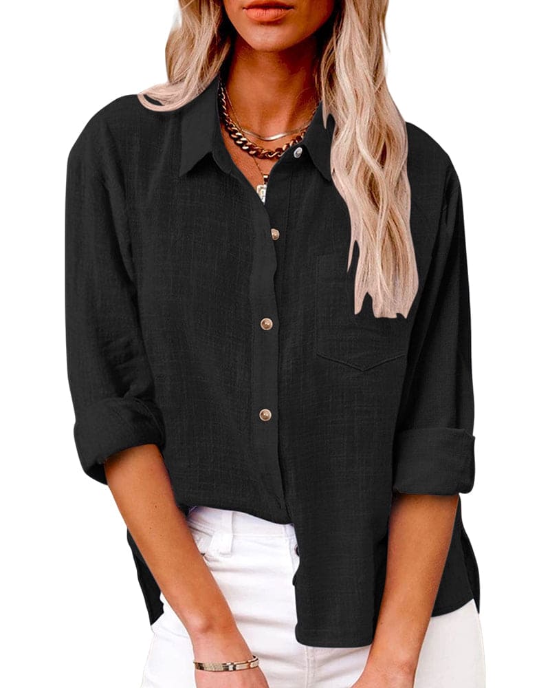 Bolendo Zoe | Langærmet bluse med lommer