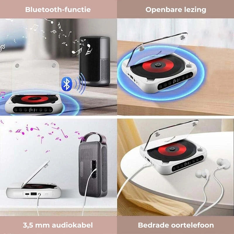 Tragbarer CD-Player – Bluetooth 5.3 mit Wiederaufladbarem Akku