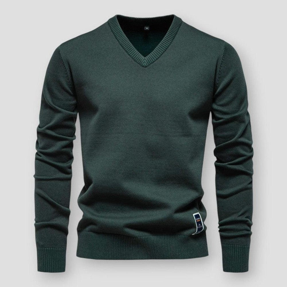 Nelson - Klassischer Herbst V-Ausschnitt Strickpullover für Männer | Zeitloser Stil