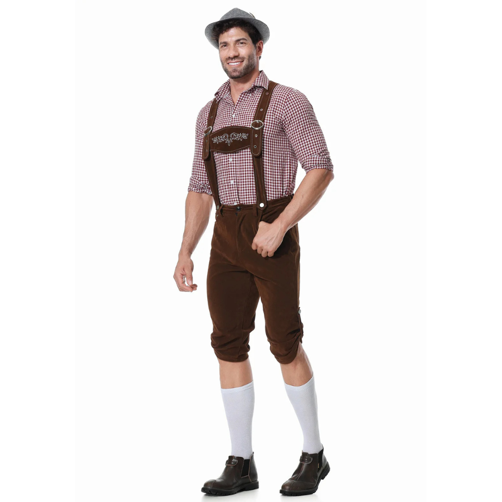 Bolendo Lederhosen Oktoberfest Kostüm für Herren – Dreiteiliges Set