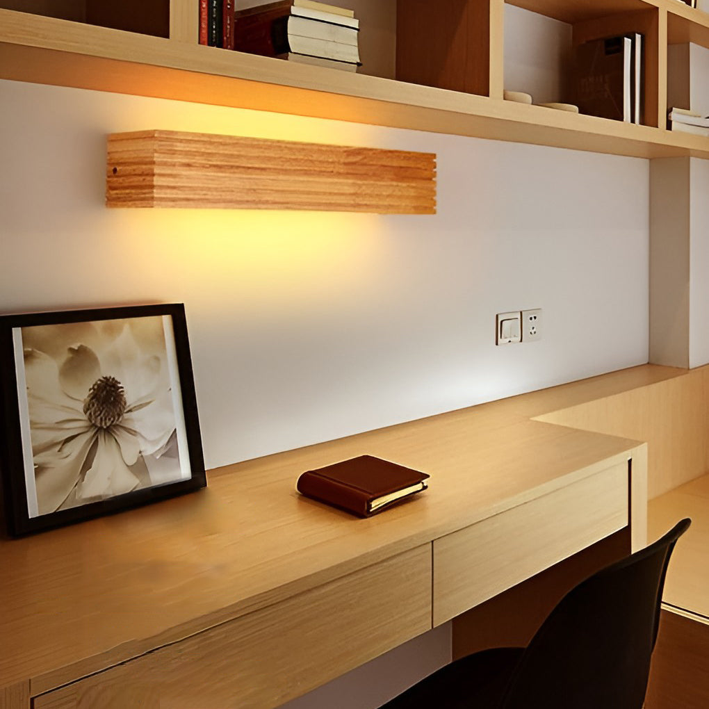 GlowWood - Lampada da parete LED rettangolare impermeabile Illuminazione specchio nordica