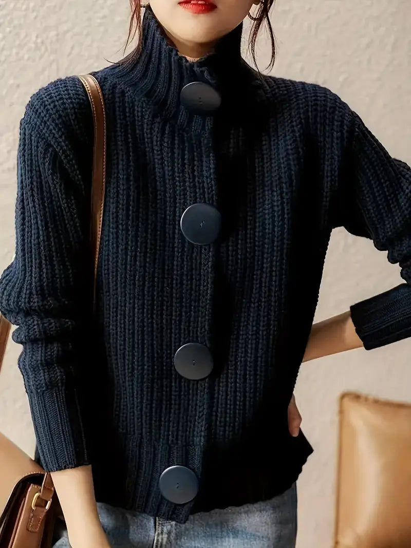 Willey - Vintage pletený svetr s výstřihem do V a dlouhými rukávy pro dámy