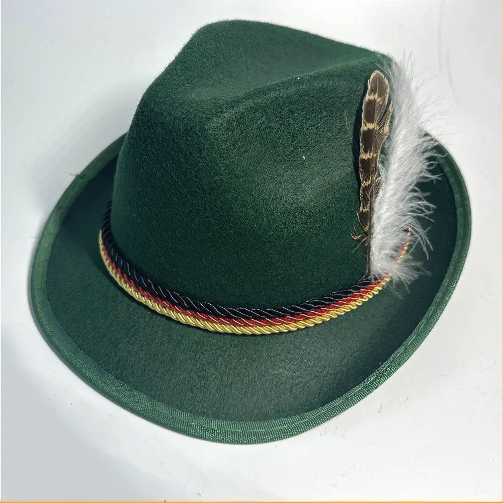 Bolendo Oktoberfesthut - Klassisches Design mit bunten Federn für festliches Flair