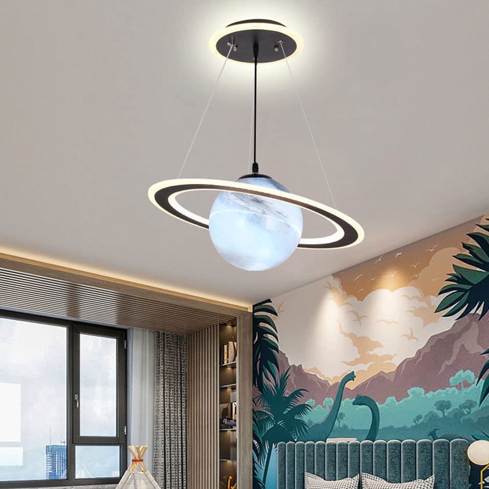StarLite – dětský pokoj LED závěsné svítidlo motiv planet – modrá a oranžová