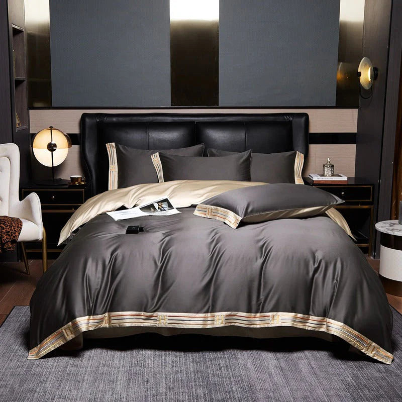 Parure de lit en satin de luxe 4 pièces - OpulenceSleep