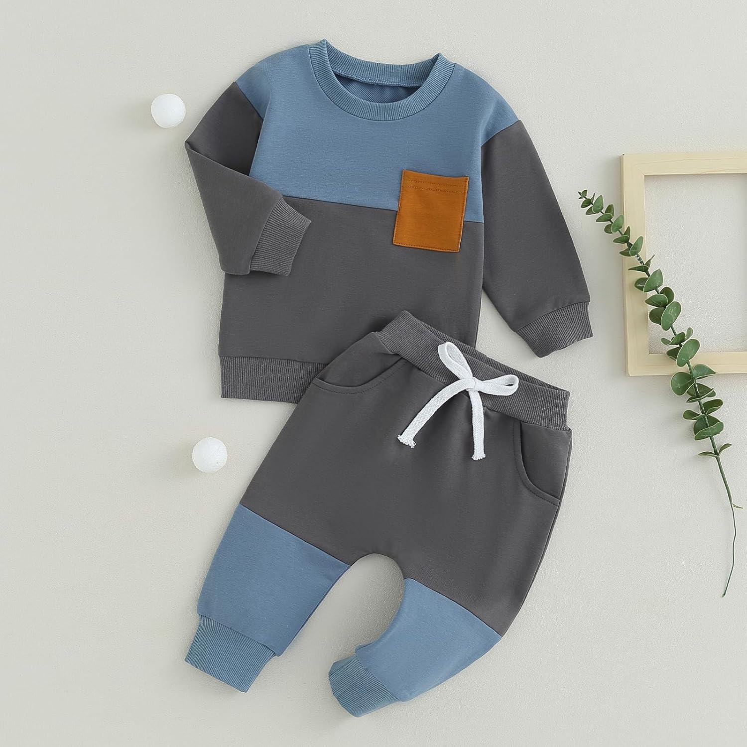 Baby Jogger Set Hiver - Sweatshirt et Pantalon avec Contraste