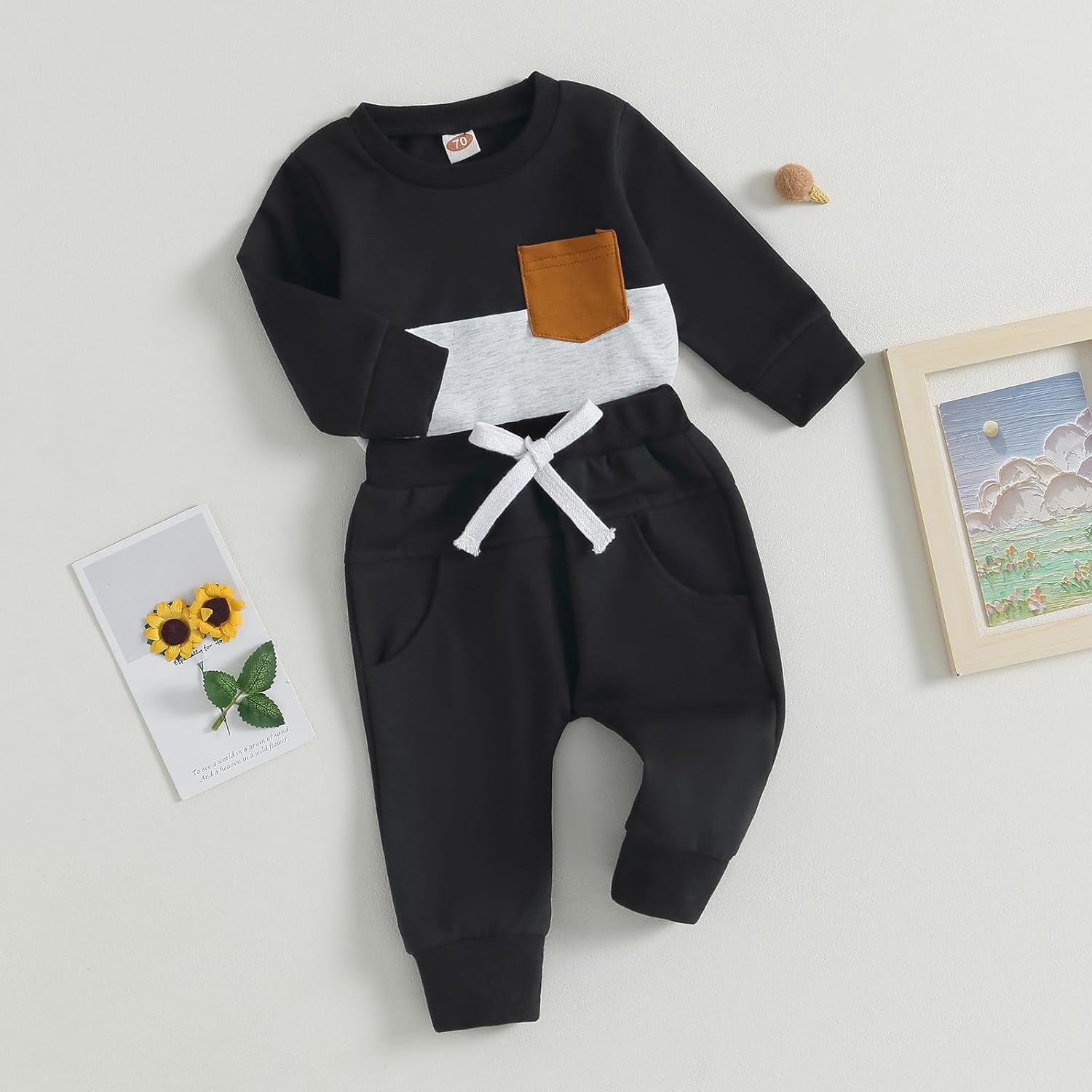 Baby Jogger Set Hiver - Sweatshirt et Pantalon avec Contraste