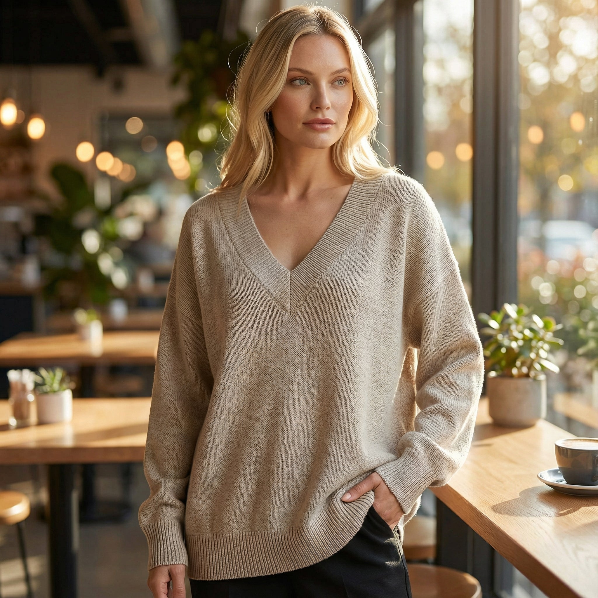 Strickpullover mit V-Ausschnitt – Weiches Material & Zeitloses Design