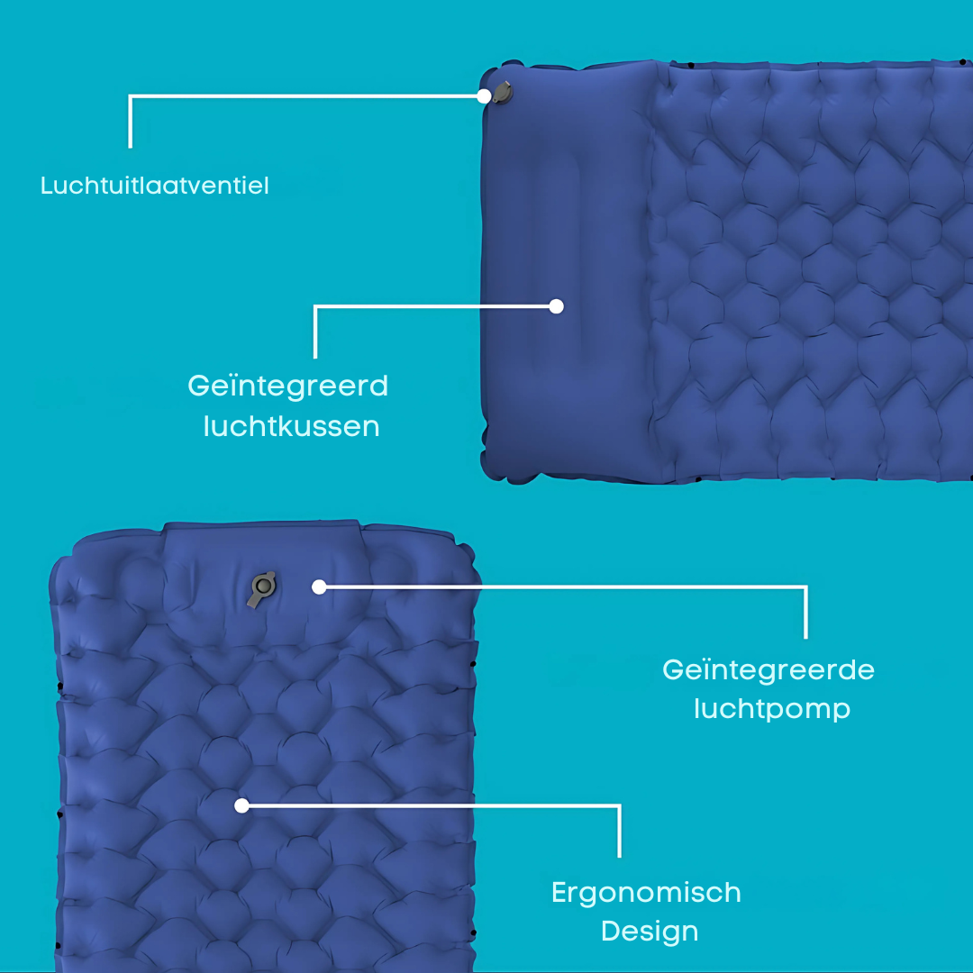 AirLite Zelfopblazend Slaapmatje – Lichtgewicht, Compact & 10 cm Dik Comfort Vestragear