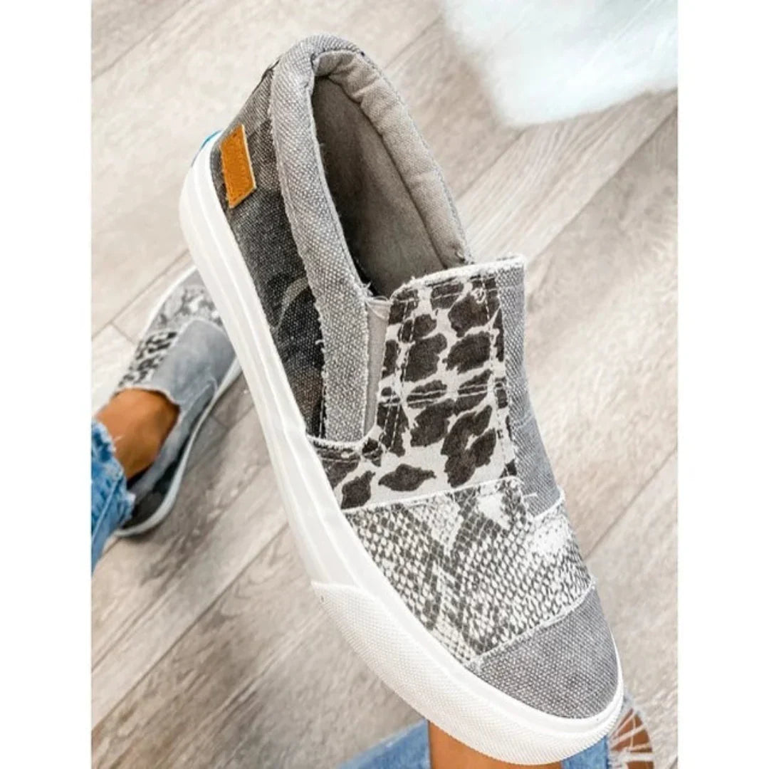 Scarpe casual in tela con motivo leopardato - Logan