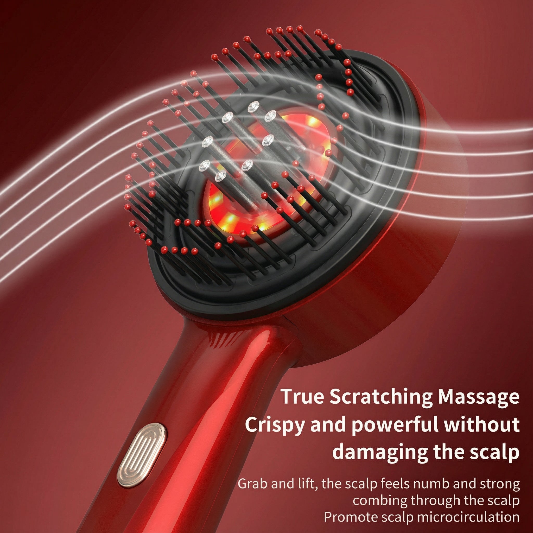 Peigne de massage électrique – Vibration, lumière rouge & design ergonomique