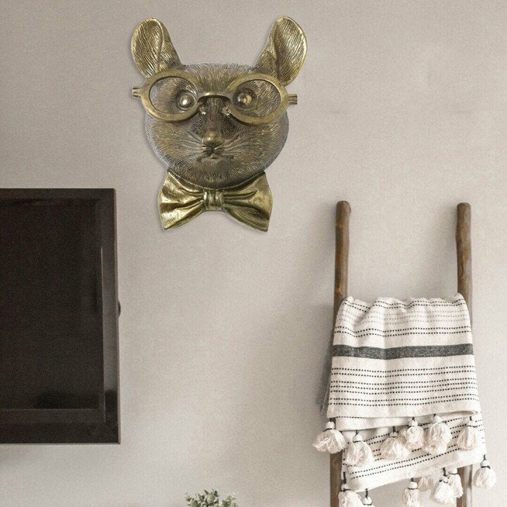 WallCritters – Decorazione da parete con testa di animale giocosa – Design in resina dipinto a mano