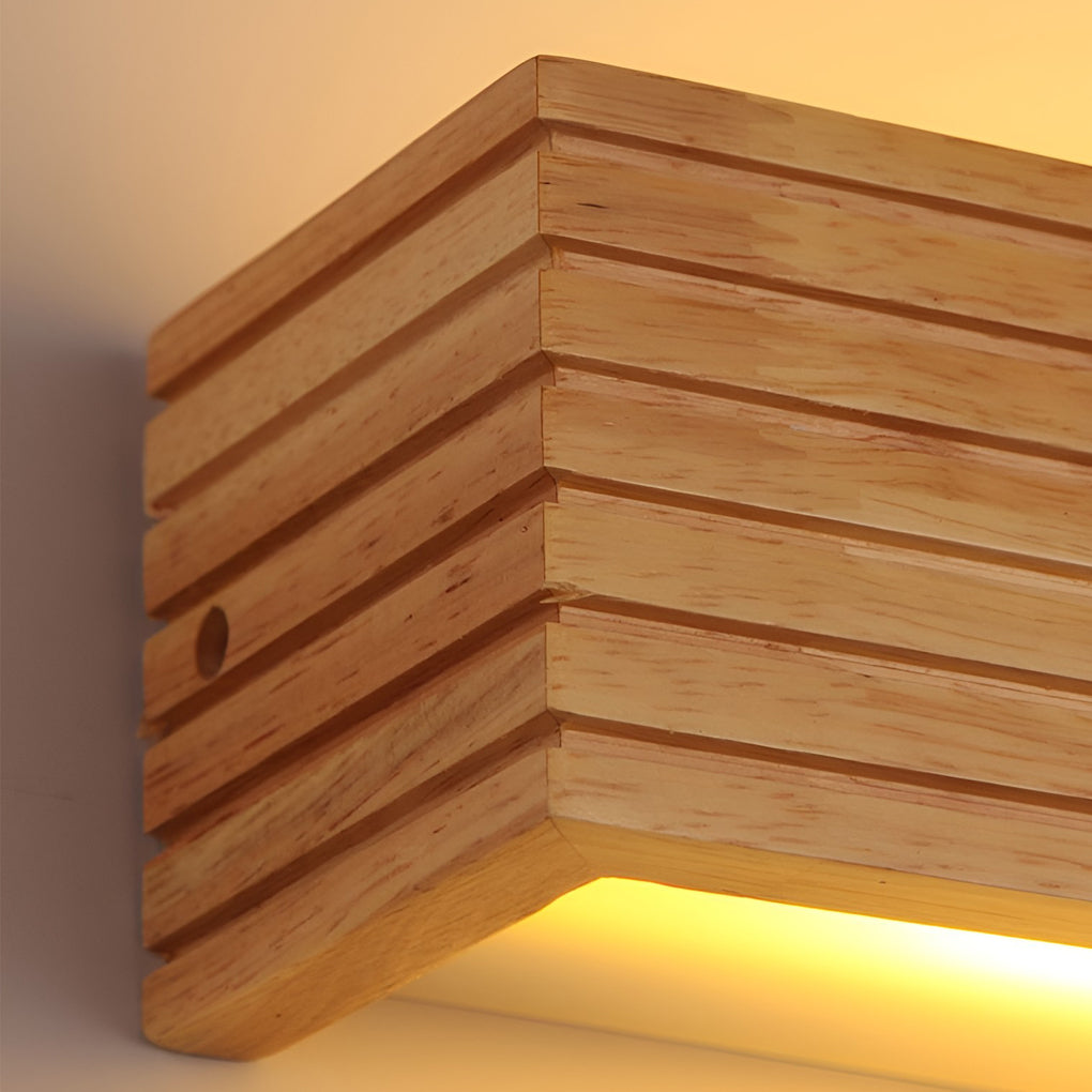 GlowWood - Lampada da parete LED rettangolare impermeabile Illuminazione specchio nordica