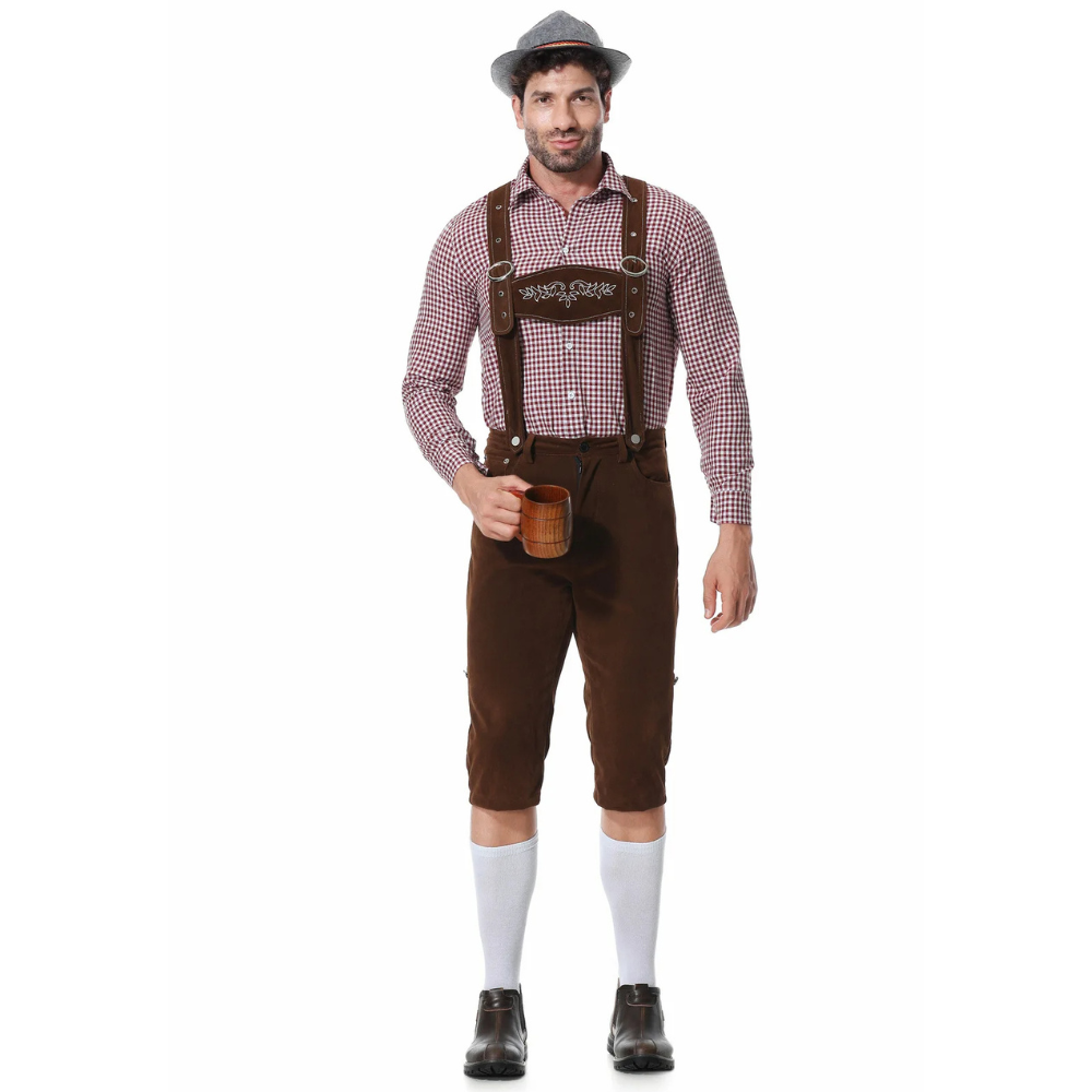 Bolendo Lederhosen Oktoberfest Kostüm für Herren – Dreiteiliges Set